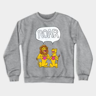 Vintage Style Happy Roaring Lions- Caroling Big Cats Crewneck Sweatshirt